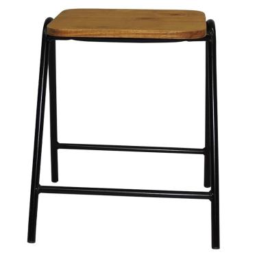 Imagem de Banco Stak Decorativo Baixo Preto - Overseas