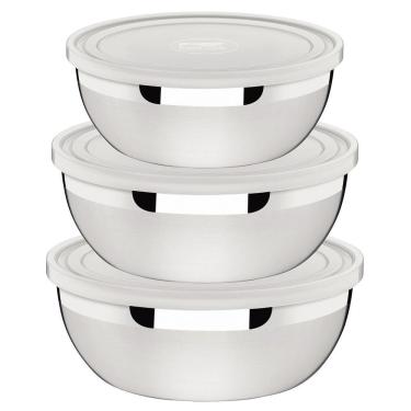 Imagem de Jogo de Potes 3 Peças Aço Inox Freezinox c/ Tampa 64220210 Tramontina