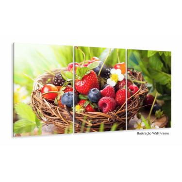 Imagem de Quadro Frutas Restaurante Paisagem 120x60 3 peças