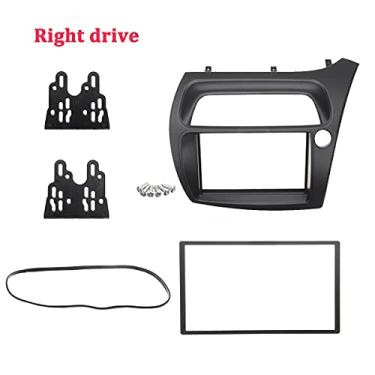 Imagem de YONGYAO Kit de moldura de painel de som duplo 2 DIN Carro Fascia Automóvel Reajuste de painel de som direito/esquerdo para Honda Civic Hatchback-direito