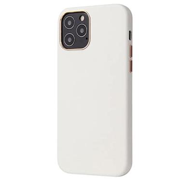 Imagem de GSYH Capa para iPhone 13 Mini/13/13 Pro/13 Pro Max, capa protetora de couro anti-impressão digital traseira à prova de choque proteção de câmera TPU capas protetoras brancas, 13pro 15,1 cm