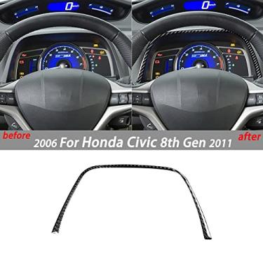 Imagem de FINMOKAL Cobertura Decorativa Superior Do Velocímetro De Fibra De Carbono Para Honda Civic 8Th 2006-2011 Preto, Fibra De Carbono