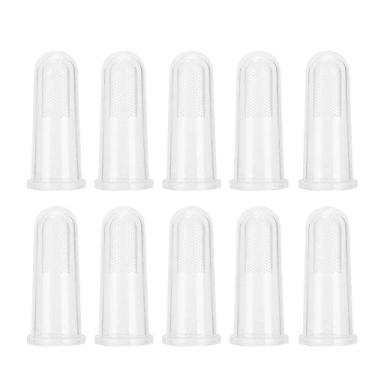 Imagem de 10pcs pet escova de dentes pet finger escova de dentes silicone cão gato escova de limpeza de dentes higiene para cão ou filhote de cachorro gato ou gatinho (B24409)