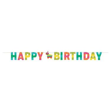 Imagem de Creative Converting Fiesta Fun Happy Birthday Banner, 1 ct, Multi-colored