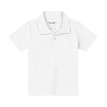 Imagem de Camiseta Infantil Gola Polo Branca Meninos Rovitex Algodao