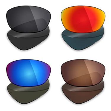 Imagem de 4 pares de lentes polarizadas de substituição Mryok para óculos de sol Wiley X XL-1 Advanced - Stealth preto/vermelho fogo/azul gelo/bronze marrom