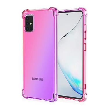 Imagem de Capa macia anti-queda para Samsung Galaxy M53 M32 A13 A23 5G A53 A73 A52S S20 S21 FE S22 Ultra Plus A12 A22 A32 A52 A72 M52 Capa, rosa e roxo, para Galaxy S20 Plus
