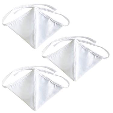Imagem de Papi Textil Máscara Artesanal Formato Curvo Tecido Tricoline Duas Camadas 03 Unidades Branco Único
