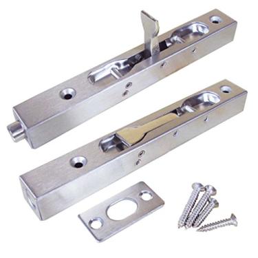 Imagem de Smbbit 2 Pacotes com 6 polegadas (150 mm) 304 de aço inoxidável porta de segurança à prova de fogo composto guarda porta trinco trava de parafuso