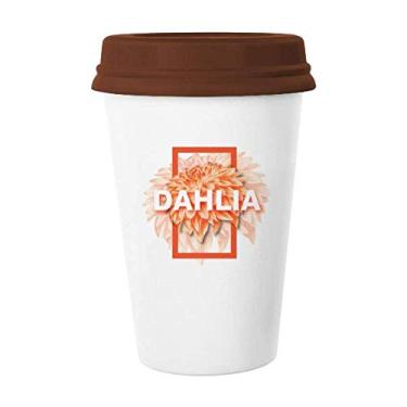 Imagem de Caixa Dahlia em forma de flor Art Déco, presente moderno caneca café bebendo vidro cerâmica copo tampa
