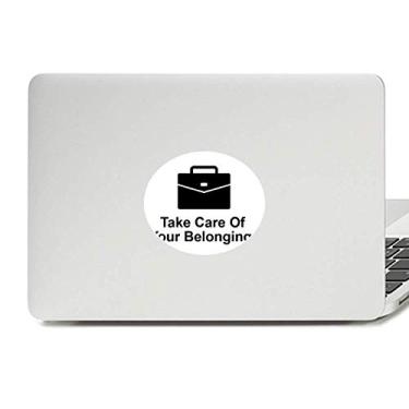 Imagem de Care Your Belongings Adesivo de vinil com símbolo preto emblema para laptop