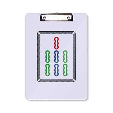 Imagem de Mahjong Barra de bambu 7 azulejos padrão prancheta pasta, bloco de escrita A4