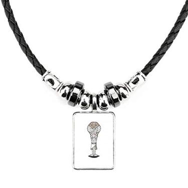Imagem de DIYthinker Colar Egito Múmia Horus Chapéu de Cobra Joia Torque Pingente de Corda de Couro