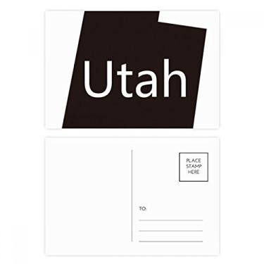 Imagem de Cartão postal de aniversário com mapa dos Estados Unidos da América da Utah