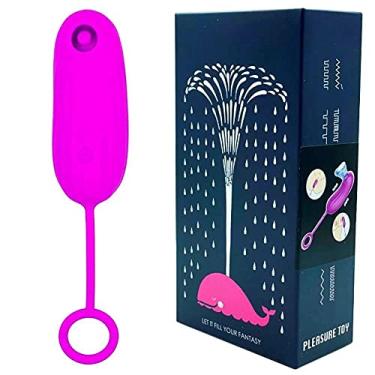 Imagem de Cápsula Estimuladora De Clitóris Recarregável 7 Modos De Vibração Em Silicone Aveludado E Macio Com Alça De Proteção 18 X 4,1 Cm Roxo