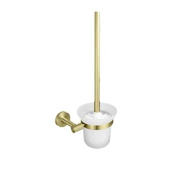 Imagem de Kit de ferragens de ouro escovado para montagem na parede, barra de toalha de mão, suporte para rolo de papel higiênico, robe, gancho, cabide, conjunto de acessórios para banheiro, porta-escova higiên