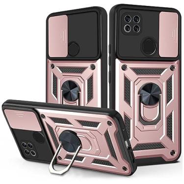 Imagem de Capa para Xiaomi 9C Capa para Redmi 9 C NFC Protetora de Choque Armadura Lente da Câmera Porta Anel Protetora Capa Magnética para Telefone, Rosa, para 9C