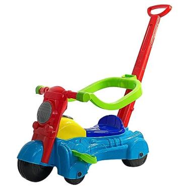 Imagem de Carrinho de passeio Moto Andador Baby Infantil com Haste Brinquedo