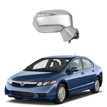 Imagem de Conjunto de espelho lateral do passageiro adequado para HONDA CIVIC 2006 2007 2008 2009 2010 2011 Honda CIVIC Espelho retrovisor de carro ajuste de lente de substituição, luz LED