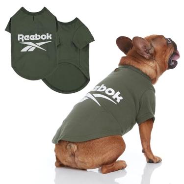 Imagem de Reebok Camisetas para cães – Camisetas leves para cães pequenos, médios e grandes, camisetas divertidas para cães com tema atlético com design Reebok e ótima roupa de verão para todas as raças, roupa