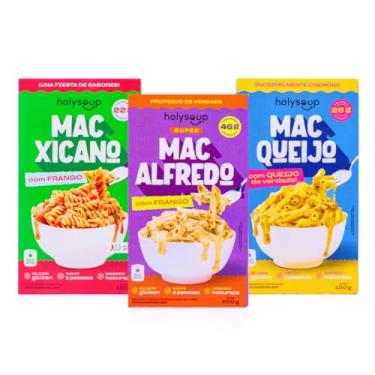 Imagem de Kit 3 Un Macarrão Sem Glúten Proteico HolyMac HolySoup Holy Soup
