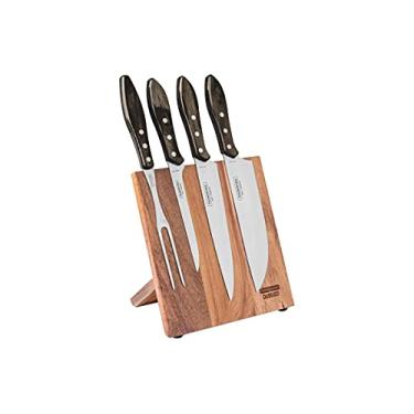 Imagem de Jogo Churrasco Inox 5 peças Polywood Castanho Tramontina