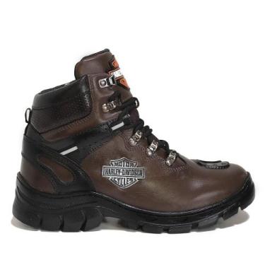 Imagem de Bota Harley Davidson Masculina Motociclista em Couro com Palmilha GEL 