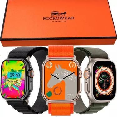Imagem de  Smartwatch W69 Ultra Mini 45mm Com Pulseira Extra e Case Bússola NFC 