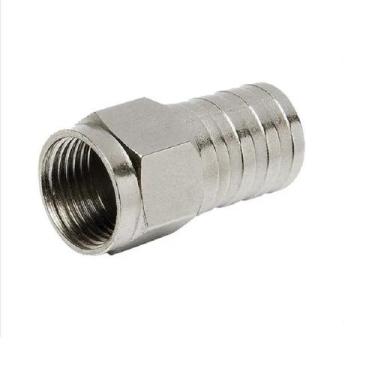 Imagem de Kit 10 Peças Conector F RG59 Tipo Barril - Alta Durabilidade - TEBERA