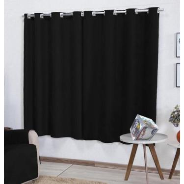 Imagem de Cortina Suede 2,70m P/ Varão Até 2m Semi Blackout Preto - Enxovais Luz