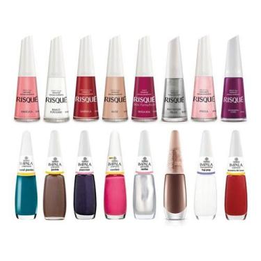 Imagem de Kit 30 Esmaltes Manicure Profissional 15 Risque E 15 Impala - Risqué