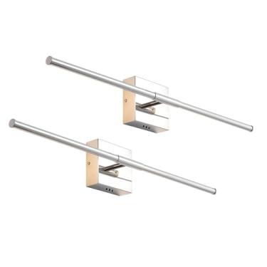 Imagem de JONATHAN Y JYL7022A-SET2 Makena 71.1 cm Arandela de parede de metal LED integrada minimalista moderna regulável, cromada (conjunto de 2) para quarto, sala de estar, cozinha, escritório em casa, quarto