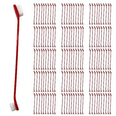 Imagem de Apatal Escova de dentes para cães, 150 peças, kit de escovação de dentes de duas cabeças, cabo longo, escovas dentárias macias para animais de estimação, conveniente, dupla face, para animais de