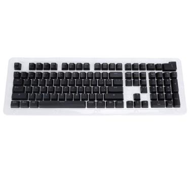Imagem de Teclas de Teclado Espanhol, Teclas de Teclado Personalizadas de 108 Teclas, Teclas de Teclado Mecânico Minimalista para 61 64 68 84 87 96 98 100 104 108 Teclas Teclados (Preto)