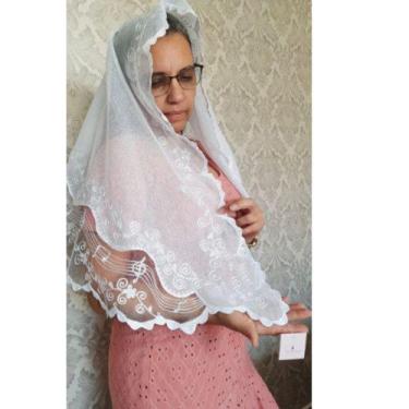 Imagem de Véu bordado CCB com notas musicais - Véus de Boutique