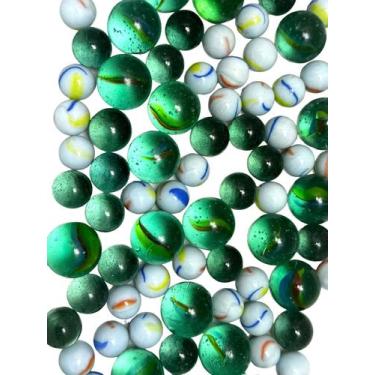 Imagem de 50 Bolinhas De Gude Mix C/ 3 Modelos Diferentes De Vidro - Escalda Pés