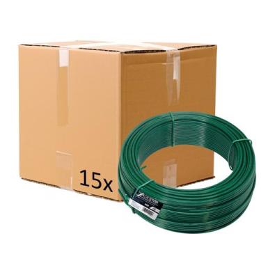 Imagem de Kit C/ 15 Arame P/ Tela Revestido Pvc 1kg Verde Bwg14 2,11mm - Tradest