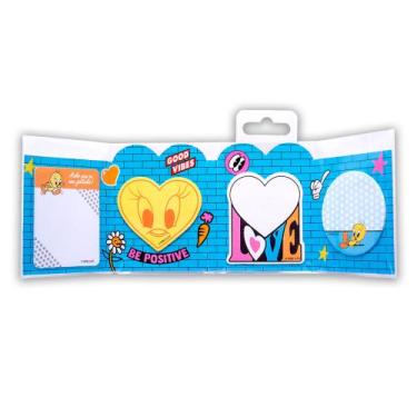 Imagem de Bloco Adesivo Looney Tunes Cartela 3 Dobras Com 4 Blocos LeoArte - Leo