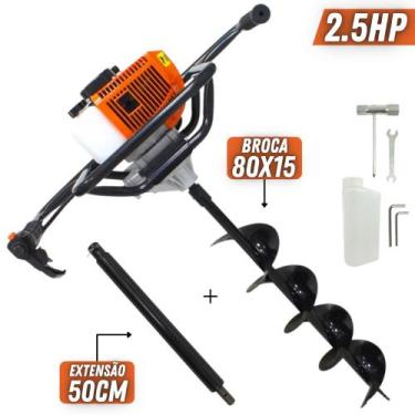 Imagem de KIT Perfurador de Solo Vulcan VPS520-S 2T 52CC 2,5CV com Broca 80x15cm