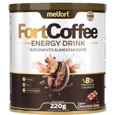 Imagem de Fort Coffee Energy 220g Sabor Chocolate Belga Café Energético Solúvel 