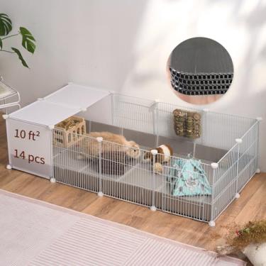 Imagem de FURRYCAVE Gaiolas para Coelhos de Porquinhos da Índia com Forro Corrugado 10 Pés Cnc Pequeno Cercadinho para Animais Gaiola para Coelhos Interna Grande Habitat para Bichos Ouriço Gaiola para Animais D