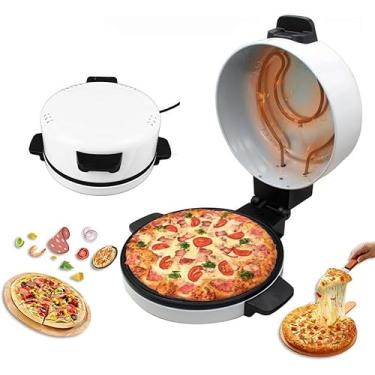 Imagem de Forno elétrico para pizza, forno portátil para pizza de 2.000 W, superfície antiaderente, máquina de panqueca interna com superfície antiaderente, elementos de aquecimento duplos, para fazer