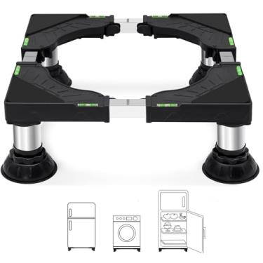 Imagem de Nefish Suporte Para Mini Geladeira Altura 5"-6,1" Ajustável 16-24 Polegadas Lavadora E Secadora Pedestal Com 4 Pés Fortes Base De Suporte Para Máquina De Lavar Resistente Plataforma De Lavanderia Un