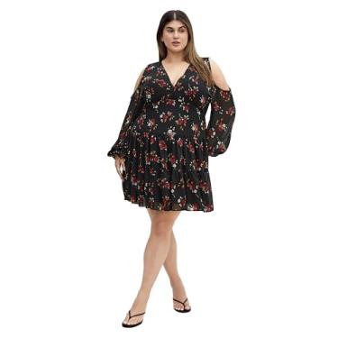 Imagem de City Chic Vestido feminino - estampa Maria, Dolce Ditsy preto, 25 Plus Size