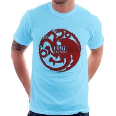 Imagem de Camiseta Fire and Blood Targaryen - Foca na Moda, Azul bebê, GG