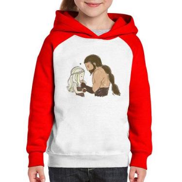 Imagem de Moletom Infantil Khal Drogo e Daenerys Targaryen - Foca na Moda, Branc