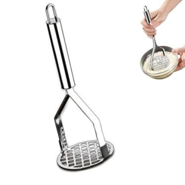 Imagem de Amassador De Batatas Legumes Em Aço Inoxidável Espremedor Manual 26cm Ergonômico Multiuso Resistente Design Moderno Versátil Prático