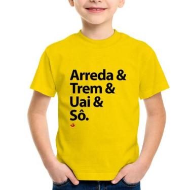 Imagem de Camiseta Infantil Arreda & Trem & Uai & Sô - Foca na Moda, Amarelo, 2