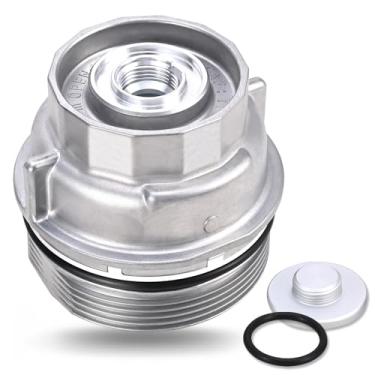 Imagem de Tampa de montagem de filtro de óleo com plugue de óleo para Toyota RAV4 4Runner Tundra Fj Cruiser Venza Avalon Sienna Camry Highlander RX350 - Substitua 15620-31060, 1562031060, 15643-31050, 1564331050