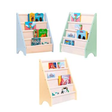 Imagem de Trio Racks Para Livros, Livreiro Montessoriano Candy Color - Curumim K